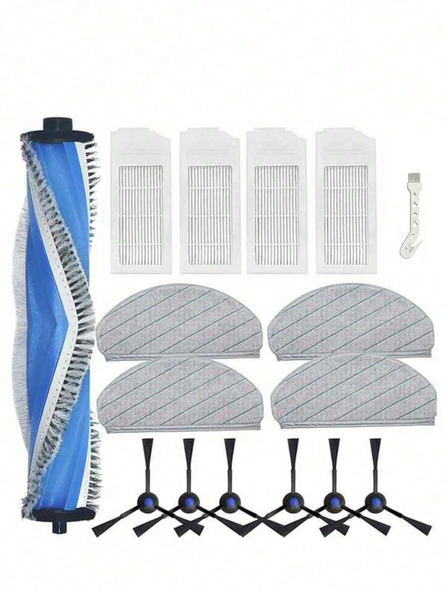 Replacement Parts Kit For Deebot N20 Plus, N20, N20Pro Plus Robot Vacuum, Includes: 1 Roller Brush, 6 Side Brushes, 4 Filters, 4 Cleaning Cloths, 1 Cleaning Brush - As Shown - View 1