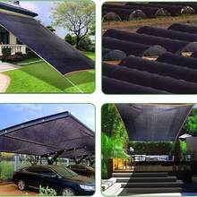 1 tấm lưới che nắng ngoài trời chống tia UV nhiều kích cỡ có lỗ khoen gia cố, dây rút chống rách, thích hợp cho cắm trại, sân, boong, hiên, vườn và nơi trú ẩn động vật - màu đen - Xem 10