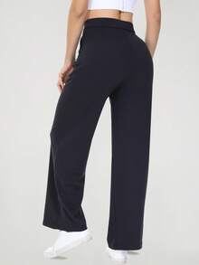 Leftear Women's Athletic Wide-Leg Yoga Trousers – Dress Pants For Work – Office Business Casual Slacks, Lounge Yoga Trousers With Pockets & Casual Sweatpants Wear