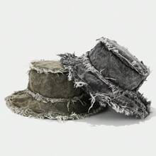 新款时尚别致韩版水洗帽檐双面盆帽复古复古女式街头嘻哈纯色渔夫帽