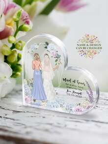 Personalisierte Hochzeitsgeschenke, Hochzeitskalender Acrylplaketten, Geschenke für Freundinnen und Schwestern zur Hochzeit, Brautjungfernplaketten, Hochzeitsandenken - Verschiedenfarbig - Übersicht 4