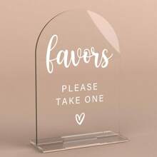 1pc Acrylic Wedding Sign, Bridal Shower Decorations, Favors Please Take One Sign For Ceremony, Modern Font Table Signs, Acrylic Table Top Signs For Wedding Reception And Event Party (Clear)