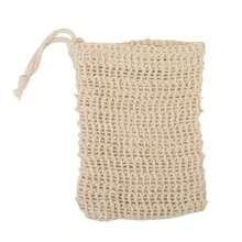 [ calientes]Bolsa de jabón de algodón y lino, red de espuma que se puede colgar, bolsa de jabón con vigas, bolsa de baño natural, red de espuma de sisal - albaricoque - Ver 7