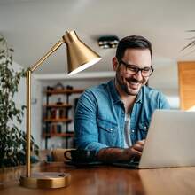 Local Delivery-O'Bright Astrum - LED Desk Lamp With Dual USB Charging Ports, 100% Metal, 270 Degree Swivel Arms, Soft White Light (3000K), Bedside & Home Office Table Lamp, ETL Listed, Black - 白色 - 查看 7