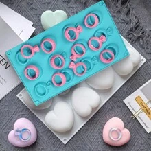 Stampo di cioccolato creativo a forma di anello in silicone, stampo per cioccolato, dolci e gelatina a forma di cuore, vaschetta per ghiaccio, stampo per decorazione di torte, sapone, candele, decorazione fai-da-te per la casa, matrimoni, feste, regali di fidanzamento