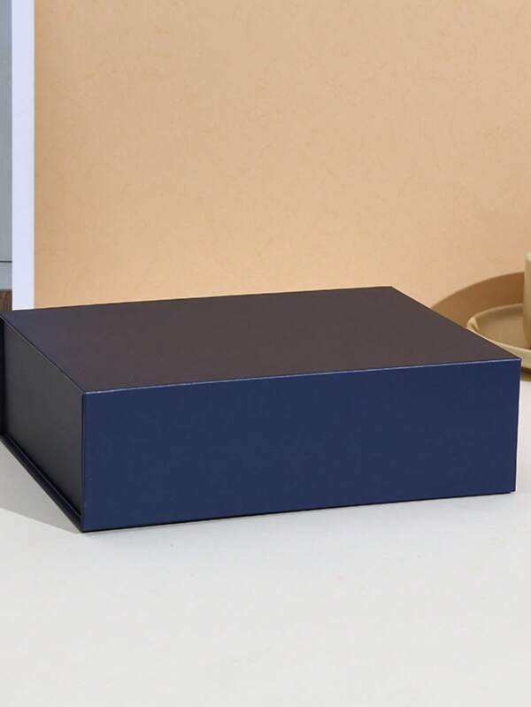 Opvouwbare, eendelige doos met klapdeksel, zwarte, opvouwbare, magnetische, harde papieren geschenkdoos