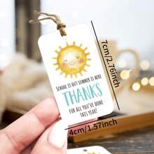 50 Stücke Lehrerkarten mit Schnur zum Danken - perfekt für Schulanfang, Abschluss, Lehrerwertschätzung, Feiern & mehr, hängende Etiketten für Geschenkverpackung & Party-Geschenke