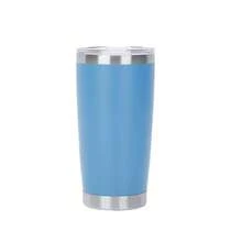 Simple Double-Layer Stainless Steel Insulated Cup Solid Color Double-Layer Vacuum Car Cup Practical Water Cup - 紅色 - 查看 7