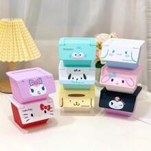 Sanrio 3pcs/Sanrio Hello Kitty Y2K Desktop Clamshell Storage Box Kuromi My Melody Cinnamoroll Pochacco Jewelry Box Trash Storage Box Gifts