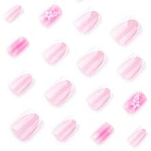 Uñas postizas de punta francesa para primavera y verano - Uñas acrílicas falsas con diseño de flor amarilla para mujer, cortas con forma de almendra, 24 piezas, para picnic al aire libre, boda o fiesta, con pegamento reutilizable