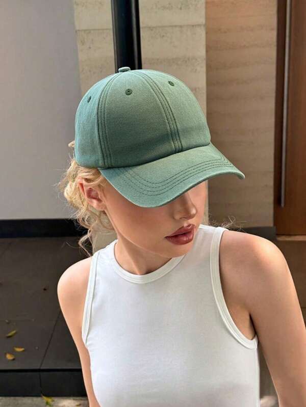 1pc Women's Solid Color Vintage Baseball Cap, Fashionable Washed Cap, Adjustable Head Circumference, Multi-Function, Suitable For Outdoor And Daily Wear - Valentine's Day Gift - Suitable For Back To School Hat, Universal For All Seasons