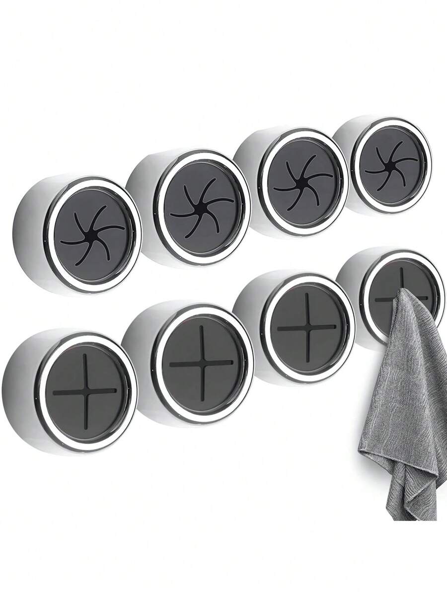 1pc/3pcs/8pcs Spiral/Cross Gray Towel Hooks, Creative Adhesive Cloth Clamps, Bathroom Kitchen Wall-Mounted Towel/Rag Holders, Prevents Towels From Falling, Easy To Pull Bathroom Accessories Bathroom Tools