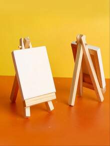 6pcs Wooden Easel Display Stand (Without Canvas Board), Desktop Art Display Easel Suitable For Artists, Adults And Students, Craft Painting Easel, Triangular Art Holder & Mobile Phone Stand, Foldable Painting Advertisement Sketch Display Rack, Wooden Structure, Art Supplies, Student Leisure Creative Tool, Suitable For Painting, Oil Painting And Graffiti, As Well As Back-To-School And Christmas Gifts, School Supplies,Back To School - Multicolor - View 13