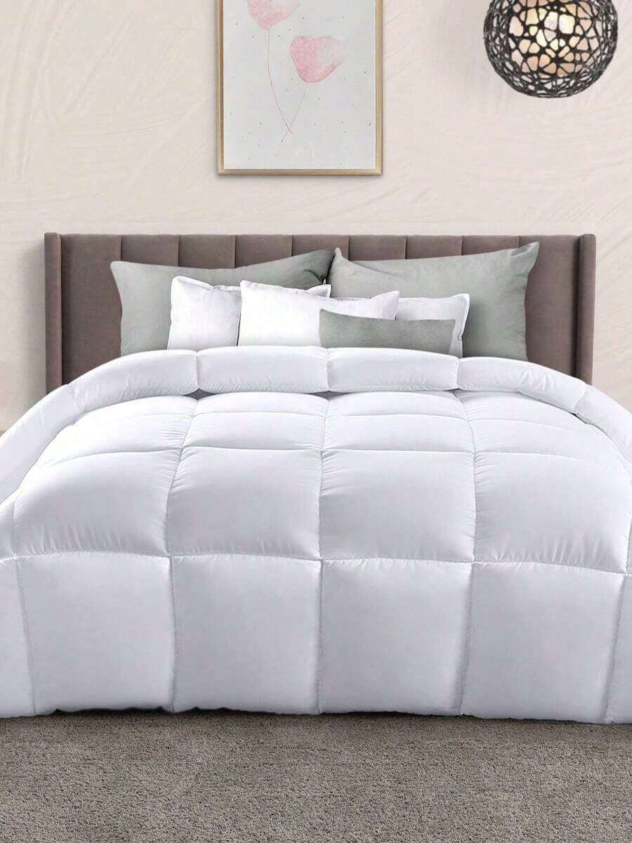 All-Season Down Alternative Comforter - Plush Duvet Insert With Box Stitching And Soft Fiberfill - trắng - Xem 1