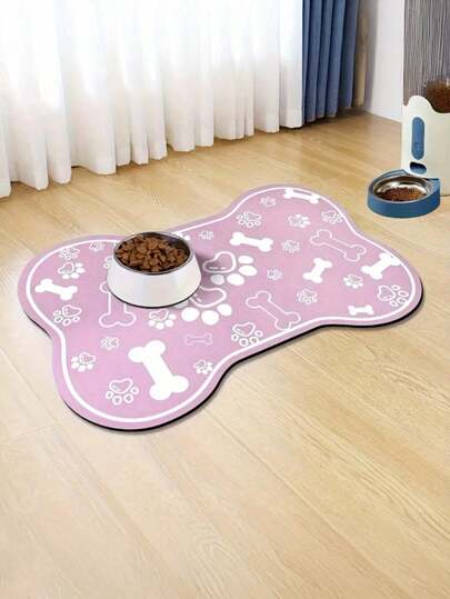 Tapete de alimentação para animais de estimação de secagem rápida em formato de osso, com base de borracha antiderrapante - Tapete antimanchas para tigelas de cães e gatos, acessório essencial para animais de estimação em ambientes internos