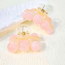 2 Pcs Elegant And Simple Faux Pearl Hair Clip Set, Anti Slip Strong Plastic Hair Clip, Suitable For Thick Hair, Medium, Pink Accessories Fashion Hair Accessories Beauty Claw Clips