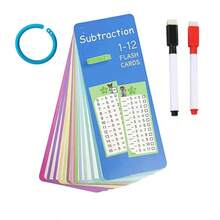 15 piezas Tarjetas creativas de matemáticas de suma, resta y división, adecuadas para estudiantes, tarjetas de práctica de matemáticas para el regreso a la escuela (tarjetas de división de color aleatorio) - Conjuntos - Ver 6