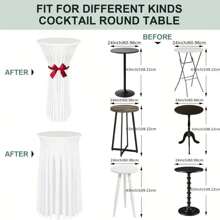 Set de 2 manteles redondos de 32x43"/24x43" de estilo elástico y ajustado en spandex para bares, pubs, bodas, fiestas, banquetes y cumpleaños