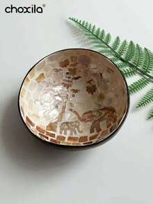 choxila 1个椰壳碗配木勺，复古圆碗，甜点碗，适用于糖果、巧克力、甜点，家用餐具，天然木碗，厨房、庭院、圣诞节。返校礼物，学校用品 - 貝殼椰碗 - 查看 16