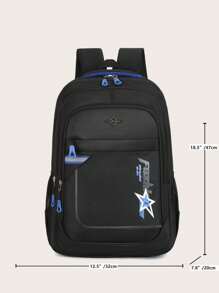 Borsa a tracolla semplice in colore unito decorata con stelle, borsa a tracolla multifunzionale casual in nylon leggero per uso quotidiano, zainetto portatile per esterno, borsa per ritorno a scuola, borsa per vacanze primaverili, borsa a tracolla, forniture scolastiche, portafoglio, zaino da uomo, zaino da studente, borsa uomo essenziali per una nuova vita