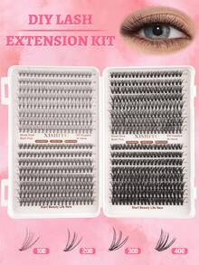 640片/套 单簇假睫毛,浓密型,10D+20D+30D+40D+50D+60D+80D+100D,10-16mm混合长度,单根睫毛,浓密蓬松,自然妆效,适合DIY睫毛嫁接新手,自粘式,分段式,持久耐用,640/448/616/560/570片装 - D - 查看 4