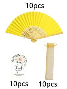 30 piezas/15 piezas Set de abanicos plegables decorativos de color rosa, incluye 5 piezas/10 piezas de abanicos, 5 piezas/10 piezas de tarjetas de agradecimiento y 5 piezas de bolsas de organza, elegante abanico de mano de estilo chino vintage de bambú con tarjetas de agradecimiento y bolsas de organza, adecuado para bodas, despedidas de soltera, cumpleaños, recuerdos, decoración al aire libre, fiestas DIY y actuaciones festivas