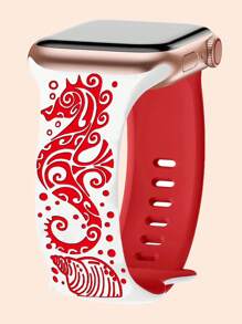 Band Compatible With Apple Watch Bands For Women 40mm 41mm 38mm 42mm 44mm 45mm 46mm 49mm, Engraved Cute Pattern Silicone Dressy Strap For I Watch Series 10 9 8 7 6 5 4 3 2 SE Ultra