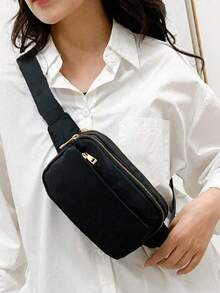 Sport Bag Waist Bag Fanny Pack For Mobile Phone For Running For Hiking For Cycling For Exercise Nylon Fashionable Casual Minimalist For Men For Women For Student - Black - View 2