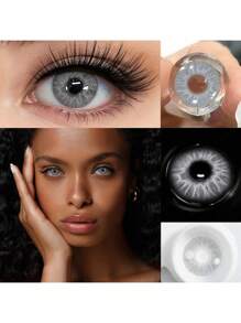 1 Pair Colored Contact Lenses For Eyes, Cute Blue Lenses, Cosmetic Makeup, Soft Green And Gray Beauty Contact Lenses, Annual Disposable Contact Lenses, 14.2mm