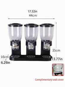 1pc Oatmeal Machine Single/Double Barrel Cereal & Nut Snack Storage Container Grain Dispenser Kitchen Organizer