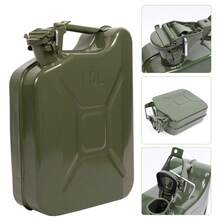 NetHong 5/10/20L Metal Jerry Can Car Storage Fuel Petrol Die Sel Oil Container + Spout - Army Green - View 1