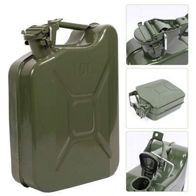 NetHong 5/10/20L Metal Jerry Can Car Storage Fuel Petrol Die Sel Oil Container + Spout