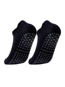 10pcs/6pcs Black & White Women Non-Slip Yoga/Pilates/Dance Ankle Socks, Gripping, Soft And Comfortable