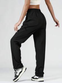 Women'S Quick-Dry Running Pants With Zipper Pockets - Stylish Casual Breathable Joggers For Running, Exercise, And Daily Wear Tights - Black - View 2