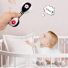 Black & White Infant Soft Rattle Toys, High Contrast Black And White Plush Mute Rattle Sarpint Shaker, Newborn Gift Suitable For 0-3-6 Month Baby