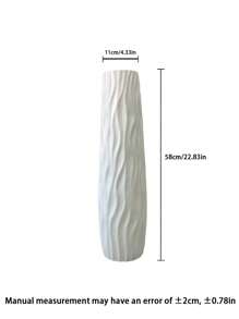 Jarrón alto de pie grande, de plástico de imitación de cerámica, blanco y negro, de estilo europeo, para arreglos florales secos y decoración del salón. Jarrón cilíndrico retro clásico, resistente, de varios colores, decoración de sobremesa para sala de estar, sin necesidad de baterías
