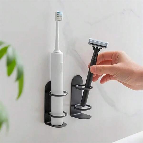 1pc Stylish Toothbrush Holder - Wall Mounted, Space Saving Bathroom And RV Organizer, Safe Grip Design, Stick-On, Toothbrush Holder Back To School