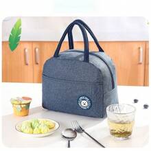 1pc Bestselling Insulated Lunch Bag With Bear Pattern - Waterproof & Portable, Suitable For School And Office - Keeps Food Fresh & Warm, Insulated Aluminum Foil Lunch Box Bag, Tote Bag, Picnic