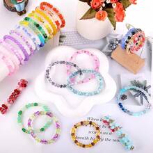 100pcs/1105pcs 6mm Crystal Glass Beads Set For Jewelry Making DIY Bracelets, Necklaces, Earrings, Crafts (Random Colors)
