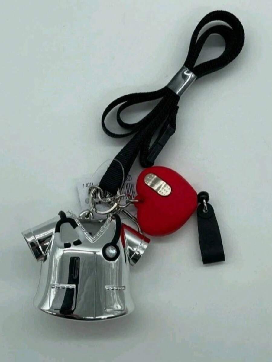 Plush Keychains - Silver and Red Nurse - View 1