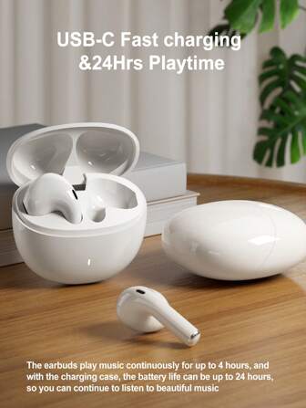 2025 Wireless Earbuds With Fashion, BT 5.3 In Ear Buds Headphones With Deep Bass, Ultra Playtime Headset, Water-Proof Earphones Air Pod With Mics For Laptop Pad Phone Sports Workout.Christmas/Gifts/New Year's Day