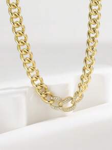 Charm-In 1 Corrente cubana luxuosa e moderna com zircônia cúbica - ideal para entusiastas de punk e metal, adequada para uso diário e trajes para festivais de música