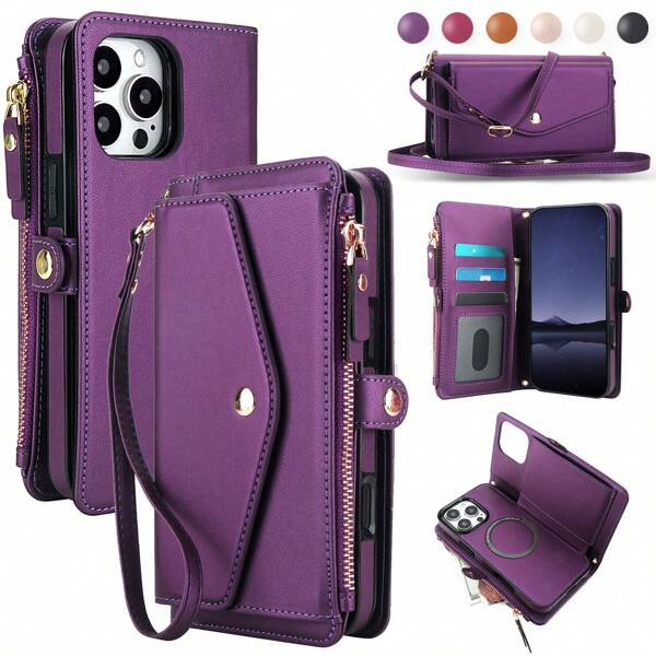 AWQUER AWQUER Flip PU Faux Leather Wallet Case Sutiable Compatible With IPhone 16E 16 15 14 Plus 13 12 Mini 11 Pro X XS Max XR 8 With Wrist Strap, Crossbody Card Holder Slots Mobile Phone Bag Case Sutiable For Galaxy A56 A36 A26 A16 A55 A35 A25 A15 A54 A14 A73 A53 A13 A72 A52 A12 4G 5G S25 Edge S24 S23 S22 S21 S20 FE Plus Ultra, Kickstand Case Sutiable For Pixel 9A 9 8A 8 Pro XL Holder RFID Blocking Phone Case
