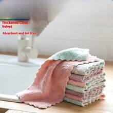 1/5/10pcs Random Color Super Absorbent Microfiber Kitchen Cloth, Reusable Kitchen Cleaning Cloth, Efficient Dishes Household Cleaning Towel, Kitchen, Bathroom, Home, Home Supplier. - Multicolor - View 5