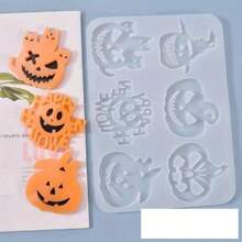 Funny Pumpkin Lamp Silicone Mold Halloween Decoration DIY Pumpkin Crystal Epoxy Mold Room Listing Cake Decoration Tool
