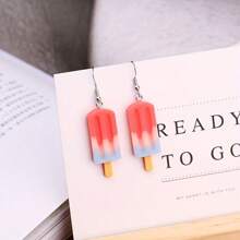 1/2/3 Pairs Cute Ice Cream Dangle Earrings, Simulated Ice Lolly Pendant Earrings, Creative Gift