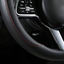 GEOXSCar Steering Wheel Cover Leather Steering Wheel Cover Universal 15 Inch AntiSlip Comfortable Steering Wheel Covers Men Women Black 2ssfhg5adh1 - Black - View 3