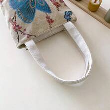 Summer New Fashion Mini Handbag, Double-Sided Gold Thread Embroidered Adorable Women Purse, Tote Bag, Butterfly Design