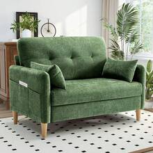 Loveseat Sofa, 47" Small Couch For Living Room, Comfy Chenille Fabric Love Seat For Bedroom WithThrow Pillow,Removable Cushion Cover,Couches For Small Space,Apartment,Dorm