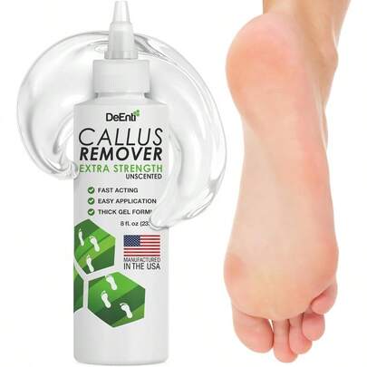 DeEnti Callus Remover For Feet Extra Strength Foot Callus Remover L 8oz Salon Grade Home Pedicure Supplies For Dry Skin Cracked Heel Professional Strength Foot Care Unscented